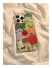 Estojo de vegetais de desenho animado minimalista e fofo adequado para iPhone 16, 15, 17 e divertido para iPhone 14 Pro Max
