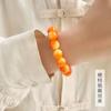 Cuentas redondas color naranja atardecer de California, pulseras de raíz de bodhi natural al por mayor para alrededor del dedo, cuentas suaves para jugar con texto femenino, pulseras para estudiantes