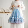 26 Novos Estilos de Verão para Meninas, Doce Saia de Tule com Alças, Vestido de Princesa Moderno e Fashion, Estilo Coreano Ins Saia Bufante