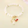 Pulsera con Colgante Serie Frutas Diamante Dulce Creativo Moda Verano Fresca Cuentas Resina Lichi Pieza de Mano