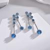Brincos de tarraxa nano azul marinho personalidade geométrica brincos simples design de nicho para meninas combinam com tudo brincos com pino de prata esterlina S925