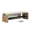 Banqueta para cambiarse los zapatos para la entrada, adecuada para uso doméstico, permite sentarse y ponerse los zapatos, con un toque de lujo ligero y sensación de alta gama, integrada con un zapatero y un mueble zapatero de almacenamiento para la entrada