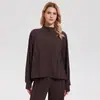 Amazon Chaqueta de Yoga Holgada para Mujer con Cremallera Manga Larga Cuello Alto Secado Rápido Deporte Fitness Chaqueta de Primavera y Otoño