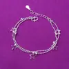 Pulseira e Tornozeleira Mais Vendidas, Pulseira Dupla Camada Estrela Feminina Moda Estilo Coreano, Fábrica Atacadista de Acessórios Diários para Comércio Exterior