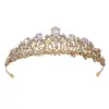 G096 nova coroa de noiva com zircônia simples coreana liga liga conjunto de folha de strass tiara de zircônia adorno de cabeça coroa