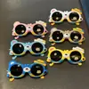 Gafas de Sol Geniales Playa Silicona Niños Gafas de Sol Polarizadas Sombrero de Paja Oso Dibujo Animado Lindo Parasol Niños Verano Protección Solar