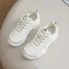 Zapatos Deportivos Casuales de Caña Baja Nuevos Otoño 2026 Malla Transfronteriza Suela Gruesa Zapatos de Papá de Moda Versátiles con Cordones Zapatos Blancos