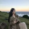 Nuevo Chal Grande Estilo Chino Retro para Tomar Fotos para Mujeres en Otoño e Invierno Viajes y Fotografía al Aire Libre Estilo Campamento Ropa de Abrigo Cálida con Atmósfera de Moda