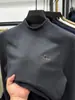 Camisa Base Derong com Fundo Escovado Masculina Gola Alta Meia Inverno Grossa Quente Veludo Dupla Face Moletom Camiseta Interna Masculina de Manga Longa