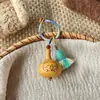 Enfeite de mão natural em formato de cabaça pequena, brinquedo cultural portátil original com cordão para pendurar, alívio de estresse, acessório de pingente de bolsa único e roliço