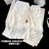 Pijama Estilo Princesa para Niñas Primavera y Otoño Nuevo Manga Larga Pantalón Largo Algodón Nube Mediano y Grande Ropa de Casa Infantil Recoger en Tienda Física
