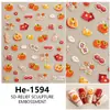 Pegatinas para Uñas con Dibujos Animados Redanco5D en Relieve con Peces y Caquis Cada Año, Pegatinas Estéreo para Uñas He1596