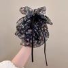 Super Fairy Floral Ribbon Bow Grab Clip Mulheres Parte de trás da cabeça Mori Style Half-Tie Hairpin Headwear Hairpin 2023 Novo Estilo