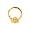 Aço Inoxidável 316 8/10mm Flor de Abelha Pingente Redondo Argola de Nariz com Bola Pequena Soldada Brinco Moda Piercing Joia