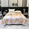 Colcha de Verão de Seda Lavada Classe A, Colcha de Seda Refrescante Estampada para Ar Condicionado, Colcha Fina Transfronteiriça, Colcha para Presente, Atacado, Lavável à Máquina