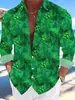 Nueva Camisa Casual de Manga Larga Transfronteriza Europea y Americana 2024 Estampado de Tortuga Manga Larga Hawaiana Explosiones Transfronterizas