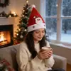 Peluche de Navidad Gorro de Santa Claus Reno de dibujos animados Muñeco de nieve Gorro de Navidad para adultos y niños Regalo de Navidad Gorro rojo con copo de nieve
