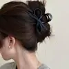 Pinza de Tiburón Azul Denim Coreano con Lazo Mediana Pinza para Cabello Semiatado Pinza para el Cabello de Gama Alta para Mujer Accesorios para el Cabello en la Parte Posterior de la Cabeza