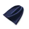 Gorro de cachemira para hombre y mujer, gorro de punto cálido con borde enrollado, nuevo diseño de color liso, gorro de punto simple y versátil