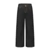 Jeans Casual Masculino de Primavera Novo Estilo High-End Solto de Perna Reta com Costura Decorativa e Bolsos Canguru, Versão Feminina Disponível