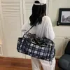 Bolso de Hombro a Cuadros Literario Fresco Bolso para Estudiante Universitario para Ir a Clase Nueva Moda Gran Capacidad Bolso Tote Casual