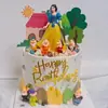 Decoraciones y Adornos para Pastel de Cumpleaños Infantil Escena de Muñecos de Blancanieves y los Siete Enanitos Accesorios para Insertar en Repostería