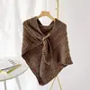 Xale para usar por cima tricô lã feminino rede vermelha xale variedade lenço triângulo lenço lenço versátil uso duplo capa espessa