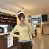 Nueva Camiseta de Manga Larga con Diseño de Empalme Falso de Dos Piezas a Cuadros para Primavera Temprana, Look Adelgazante para Mujer, Estilo Coreano, Camiseta Básica