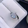 Anillo de Serpiente para Mujer Todo Fósforo Elegante Moda Anillo de Aguamarina Natural Apertura Ajustable Alto Grado Nicho Dedo Índice