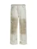 Jeans casuales de pierna recta para hombre, estilo americano, blancos, desgastados, con salpicaduras de tinta pintadas a mano, marca de moda urbana vintage, corte holgado, que realzan la altura