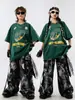 Ropa infantil hiphop hip-hop marca de moda hip-hop traje verde ropa de moda infantil niños moda callejera chicas disfraz 1 de junio