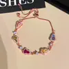 ¡Buena fortuna y amuleto auspicioso! Pulsera de pedrería de colores con forma de calabaza, lujo ligero con un toque de alta gama, dulce y elegante, accesorio de mano simple y versátil