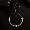Pulsera de Trébol de Circonita y Nácar Lujo Ligero Temperamento de Gama Alta Joyería Estilo Coreano Ins Celebridad de Internet Estilo Popular Joyería al por Mayor