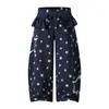 Calça de Moletom Casual com Bordado de Estrela Estilo Americano, Falsa Roupa de Duas Peças, com Caimento, para Mulheres e Homens, Nova Calça de Pernas Largas para Dança de Jazz de Primavera