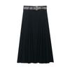 Exportação Transfronteiriça Moda Verão Feminina Nova Cintura Alta Elegante Versátil Midi Saia 0387065 com Cinto