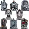 Nova Placa de Madeira de Halloween com Design de Gato Preto e Mão de Fantasma, Placa de Jardim, Placa Externa para Quintal com Tema de Halloween