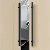 Manípulo de Porta de Vidro com Moldura Estilo Chinês Novo Minimalista Moderno Luxo Leve Cobre Antigo Porta de Madeira Maciça Tubo Quadrado Cabo Longo