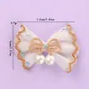 Estilo Girly Coreano Accesorios de Malla con Lazo Flor Bordada de Lentejuelas y Perlas Accesorios para el Cabello para Niños y Niñas Tocado Venta al por Mayor