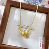 Colar de Corda Trançada Oito Direções da Riqueza e da Sorte com Contas Antigas de Sorte Cortadas a Ouro, Banhado a Cobre com Ouro, Ajustável, Estilo Vintage