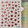 Pegatinas para Uñas con Estampado en Caliente Rojo Lazo Estrellas Rojas Cerezas Lazos Modelo SL