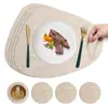 Jogo Americano Estilo Escandinavo Tapete Isolante de Couro Tapete Anti-Queimadura Mesa de Jantar Tapete de Mesa de Alto Padrão Tapete para Tigela Tapete para Prato de Jantar Porta-copos de Chá