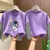 Ropa para niños para niños, camiseta de manga larga de otoño, modelo primavera/otoño 2026, camiseta básica de algodón puro, top con diseño de dos piezas falsas para otoño