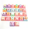Teclas de Macaron com Letras Teclas para Alívio de Estresse Brinquedo DIY para Alívio de Estresse Teclado Brinquedo para Alívio de Estresse Acessórios Feitos à Mão