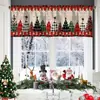 Cortina corta estampada de pueblo de pan de jengibre lindo transfronteriza, hombre de jengibre, muñeco de nieve de Navidad para ambiente festivo, cortina de café