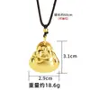 Colar Estilo Étnico Dourado Areia Vietnamita Cabeça de Buda Versátil Antigo Ouro de Imitação Buda Maitreya Corrente de Contas Redondas Pingente de Liga de Cobre