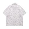 Camisa de manga curta com estampa completa de borboleta retrô estilo americano, jacquard, masculina e feminina, solta, para o verão, estilo preguiçoso, para casais