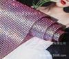Venta al por mayor de fábrica, nuevo, colorido, adhesivo termofusible de malla de diamantes de imitación, 24 * 40 cm, adhesivo de diamante completo, perforación en caliente, pegatinas de diamante flash DIY