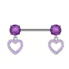 Anel de Mamilo de Aço Inoxidável Transfronteiriço Pingente Coração de Pêssego Cheio de Zircônia Super Brilhante Sexy Piercing de Mamilo Joia de Moda Simples Atacado