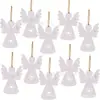 Juego de 10 Ángeles de Madera para Árbol de Navidad, Hogar Festivo, Manualidades Navideñas, Etiquetas de Regalo Festivas, Decoraciones Hechas a Mano, Adornos Colgantes