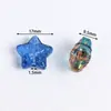 Cuentas de vidrio de pentagrama de meteorito, cuentas sueltas con agujeros horizontales, cuentas de estrella, accesorios para abalorios de pulseras y collares hechos a mano para DIY